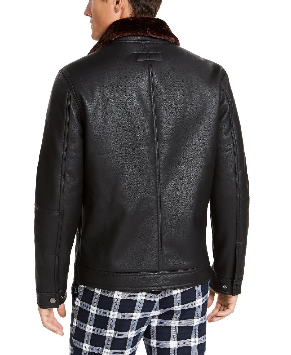 INC International Concepts Men's Julien Faux Leather Jacket Black Size X-Large