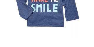 First Impressions Baby Boy's Smile-Print Cotton T-Shirt Blue Size 18 Months