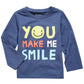 First Impressions Baby Boy's Smile-Print Cotton T-Shirt Blue Size 3-6 Months