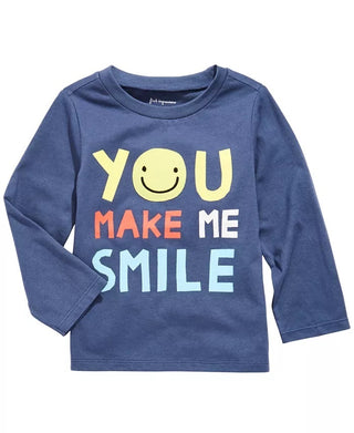 First Impressions Toddler Boy's Smile Print Cotton T-Shirt Blue Size 2T