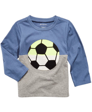 First Impressions Baby Boy's Soccer-Print Colorblocked T-Shirt Blue Size 12 Months