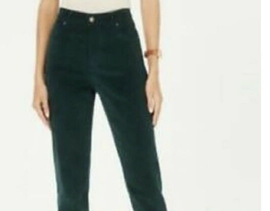 Charter Club Women's Lexington Corduroy Tummy-Control Pants Dark Green Size 16