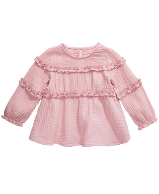 First Impressions Baby Girls Cotton Ruffled Top Pink Size 18M