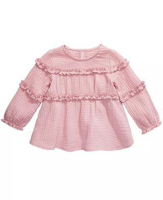 First Impressions Baby Girls Cotton Ruffled Top Pink Size 3-6M