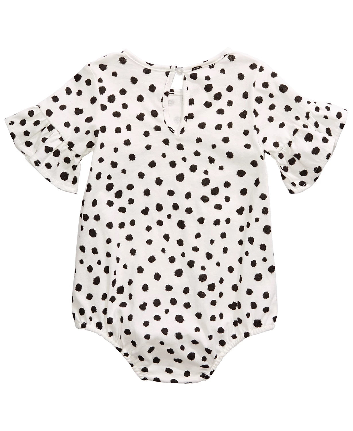 First Impressions Baby Girls Cheetah-Print Bell-Sleeve Cotton Bodysuit White Size 3-6M