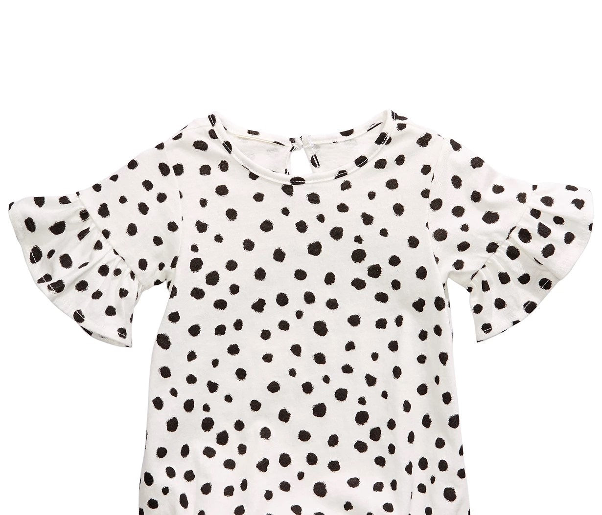First Impressions Baby Girls Cheetah-Print Bell-Sleeve Cotton Bodysuit White Size 3-6M