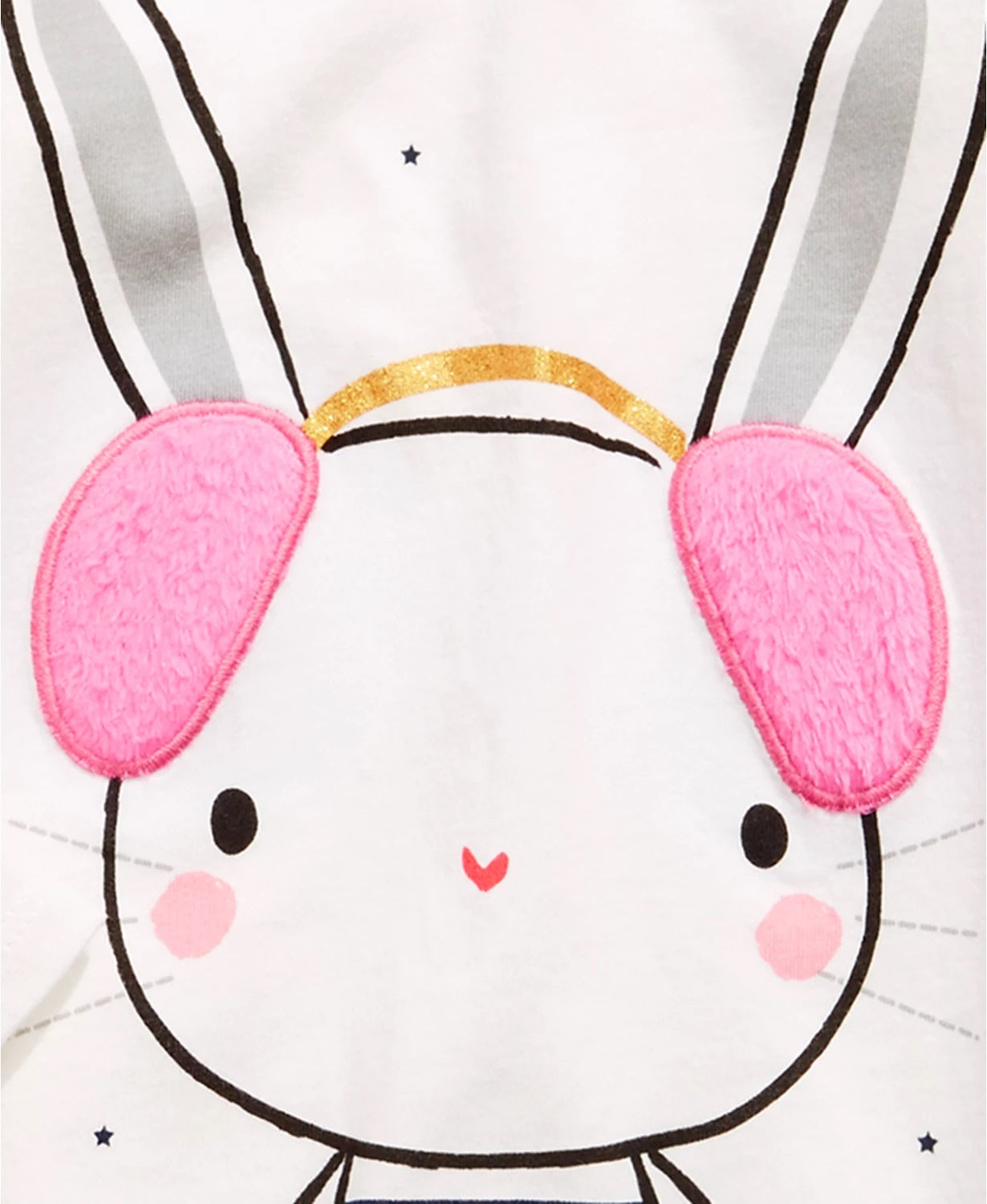 First Impressions Baby Girls Bunny-Print T-Shirt With Faux-Sherpa Trim White Size 18M