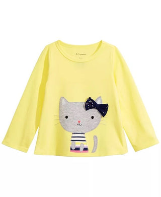 First Impressions Baby Girl's Cat-Print T-Shirt Yellow Size 18 Months