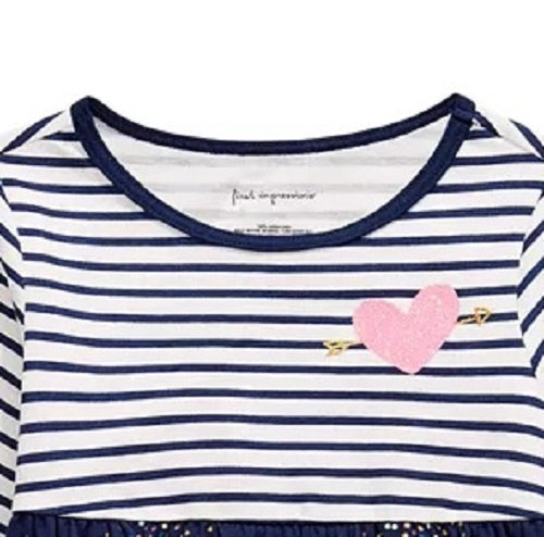 First Impressions Baby Girl's Cotton Long-Sleeve Striped Confetti Tunic White Size 18 Months