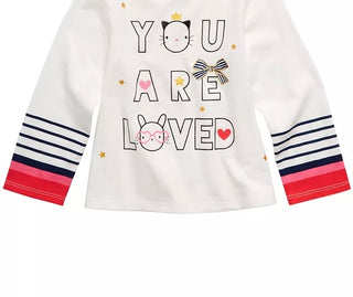 First Impressions Baby Girls Cotton Long-Sleeve Graphic-Print T-Shirt White Size 12M