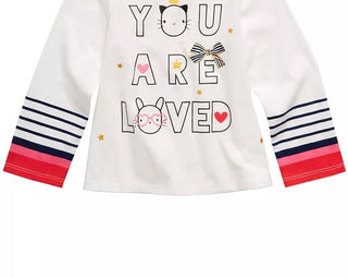 First Impressions Toddler Girls Cotton Long-Sleeve Graphic-Print T-Shirt White Size 2T