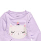 First Impressions Toddler Girls Cotton Caticorn Peplum Hem T-Shirt Purple Size 2T