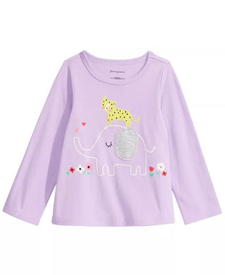 First Impressions Toddler Girl's Long Sleeve Elephant T-Shirt Purple Size 3T