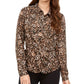 Alfani Women's Printed Twist-Front Blouse Black Size Small