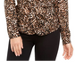 Alfani Women's Printed Twist-Front Blouse Black Size Small