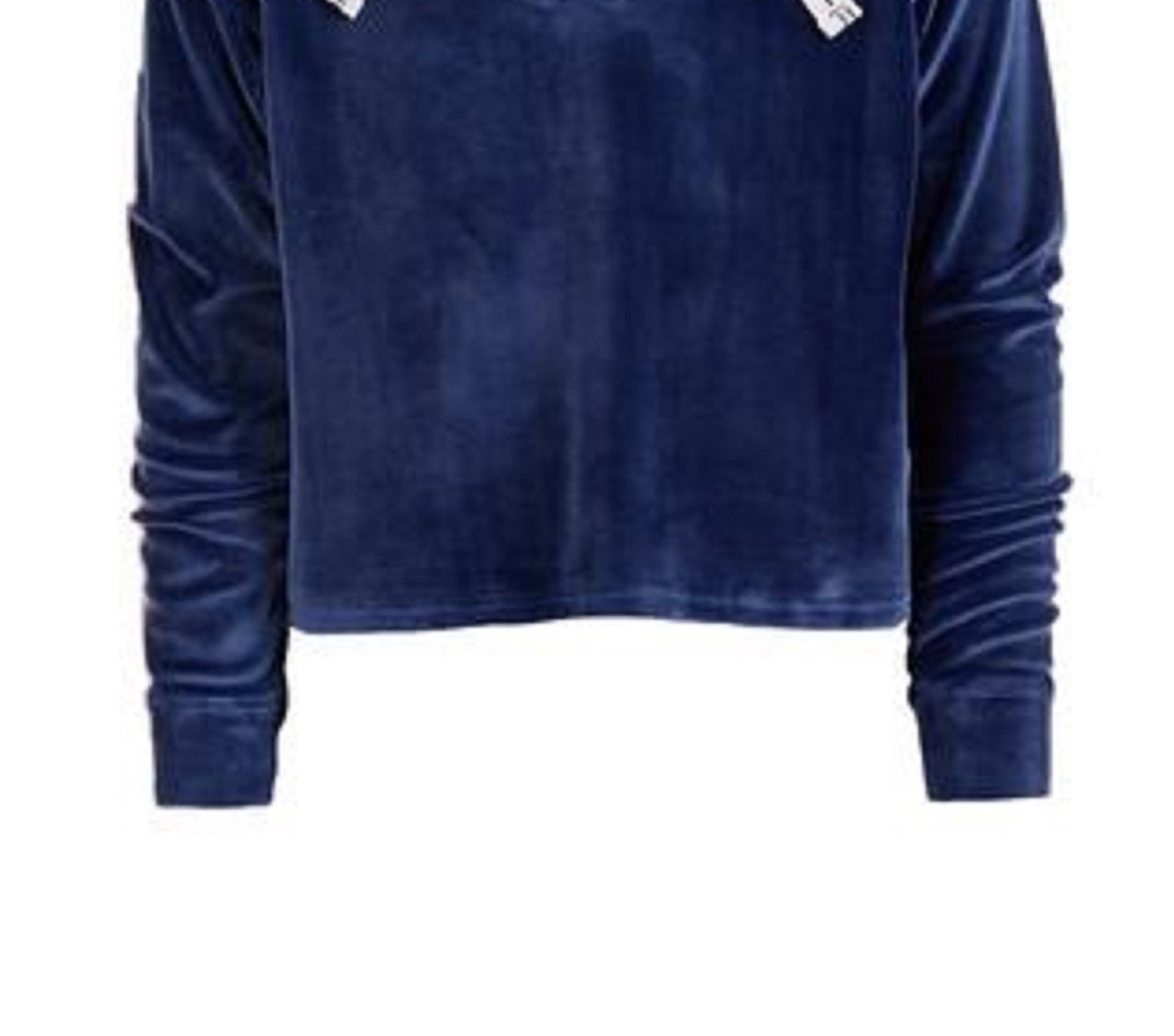 Ideology Big Girls Lace-Up Velour Sweatshirt Dark Blue Size Large