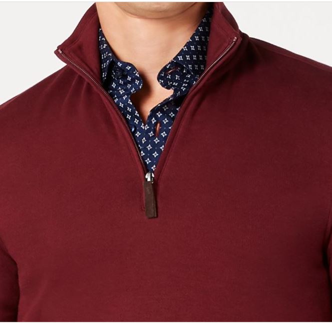 Tasso Elba Men's 1/4 Zip Sweater Wine Size X-Large