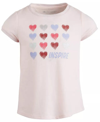 Ideology Toddler Girls Hearts-Print T-Shirt Dark Pink Size 4T