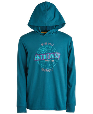 Ideology Big Boys Graphic Print Hooded T-Shirt Navy Size Medium