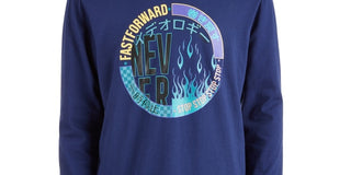 Ideology Big Boy's Graphic Print Hooded T Shirt Blue Size Small