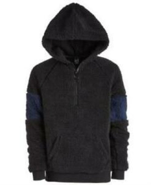 Ideology Big Boys Faux-Fur Hoodie Black Size Large