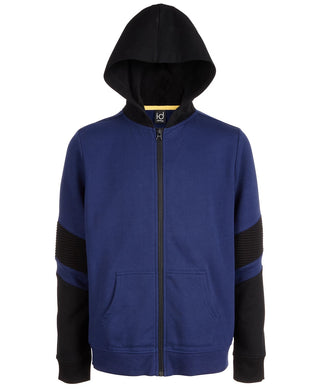 Ideology Big Boys Colorblocked Zip-Up Hoodie Dark Blue Size Small