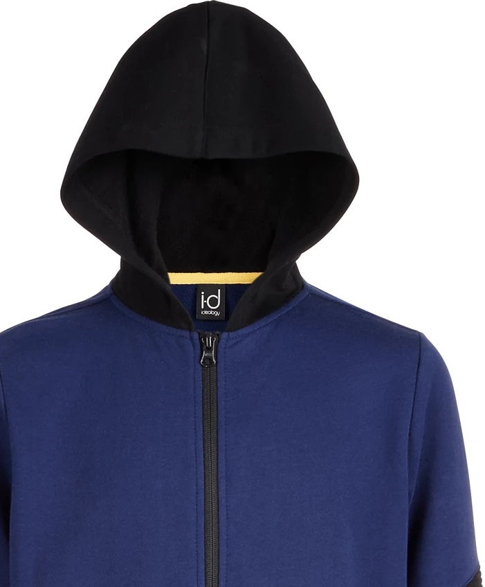 Ideology Big Boys Colorblocked Zip-Up Hoodie Dark Blue Size Small