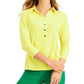 Charter Club Women's Knit Polo Shirt Gold Size Large