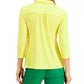 Charter Club Women's Knit Polo Shirt Gold Size Large