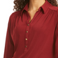 Charter Club Women's 3/4 Sleeve Polo Top Wine Size Petite Medium