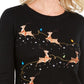 Karen Scott Women's Embroidered Reindeer Sweater  Black Size Small
