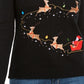 Karen Scott Women's Embroidered Reindeer Sweater  Black Size Small