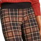 INC International Concepts Women's Plaid-Front Skinny Pants Black Size 2