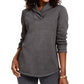 Karen Scott Women's Sport Shawl-Collar Fleece Pullover Charcoal Size Extra Small