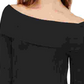 INC International Concepts Women's Off The Shoulder Ribbed Sweater Black Size X-Small