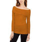 INC International Concepts Women's Off-The-Shoulder Ribbed Sweater Med Yellow Size Small