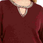 INC International Concepts Women's Plus Size Keyhole Sweater Red Size 0X
