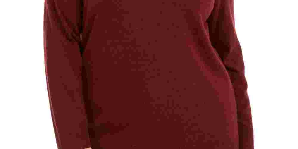 INC International Concepts Women's Plus Size Keyhole Sweater Red Size 0X