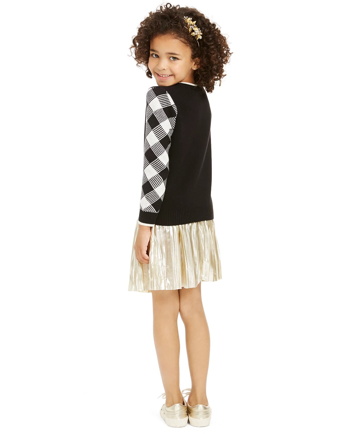 Charter Club Little Girls Buffalo Check Family Sweater Natural Size 6