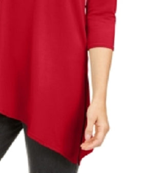 Alfani Women's Asymmetrical Cut-Out Top Red Size Petite Small