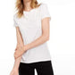 Maison Jules Women's Tie-Back Solid T-Shirt White Size Medium