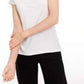 Maison Jules Women's Tie-Back Solid T-Shirt White Size Medium