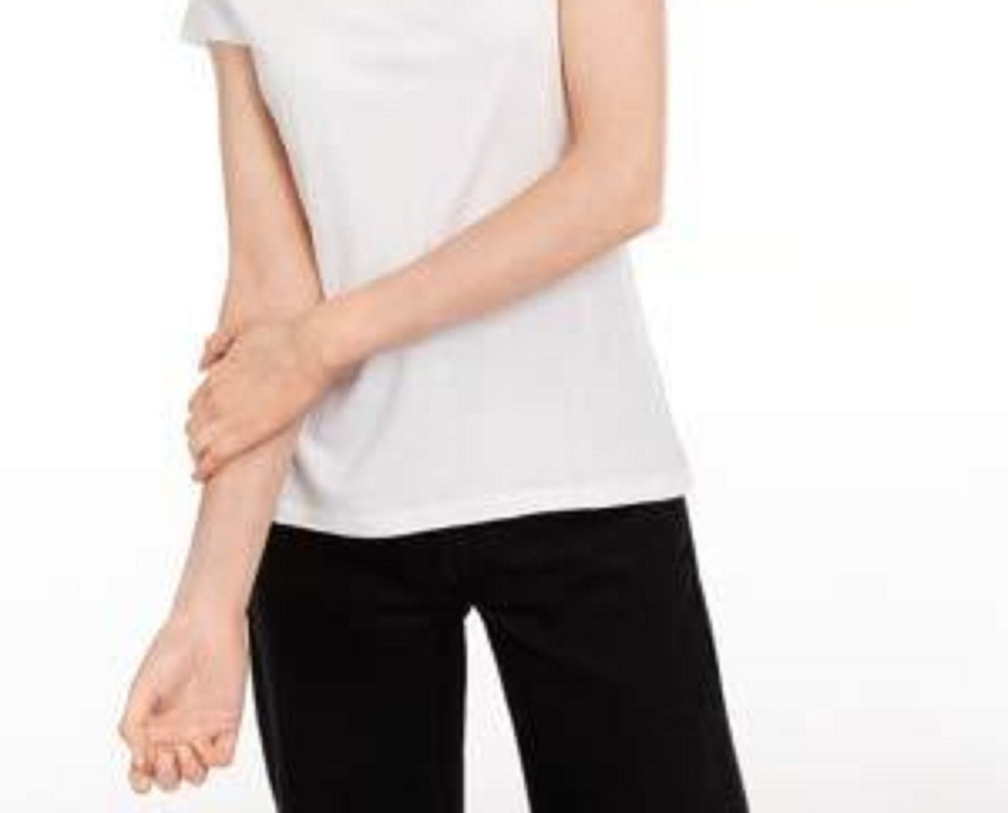Maison Jules Women's Tie-Back Solid T-Shirt White Size Medium