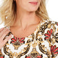 JM Collection Women's Printed Jacquard Top Black Size Small