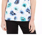 Karen Scott Women's Printed Henley Top White Size Medium