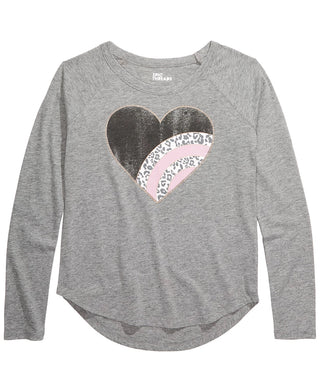 Epic Threads Big Girls Leopard Heart T-Shirt Gray Size Extra Large