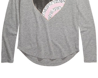 Epic Threads Big Girls Leopard Heart T-Shirt Gray Size Extra Large