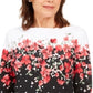 Karen Scott Women's Emily Printed Boat-Neck Top Black Size Medium