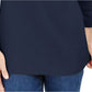 Karen Scott Women's 3/4 Sleeve Henley Shirt Blue Size Small