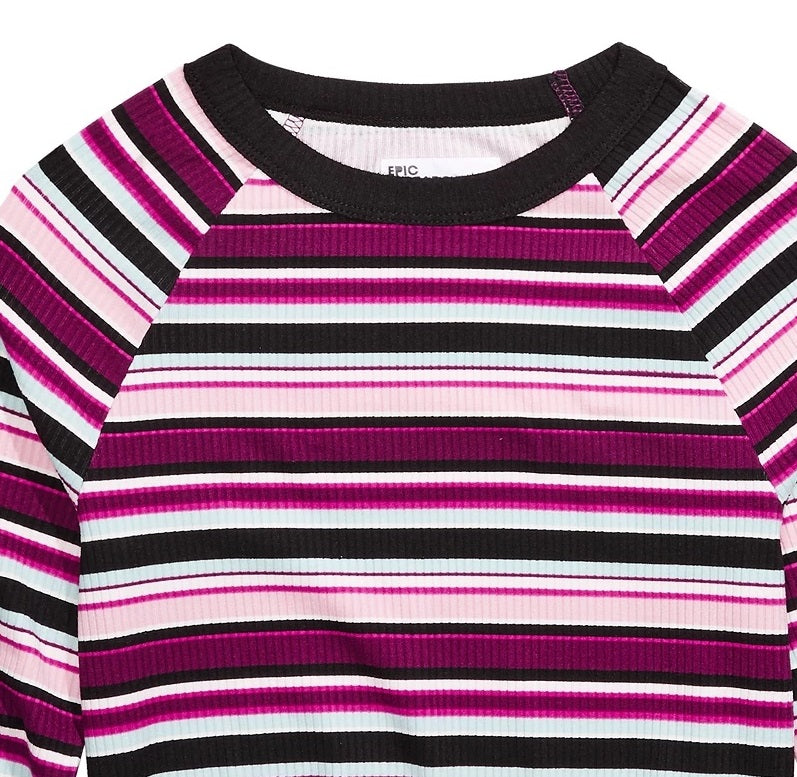Epic Threads Big Girls Striped Top Dark Purple Size Large